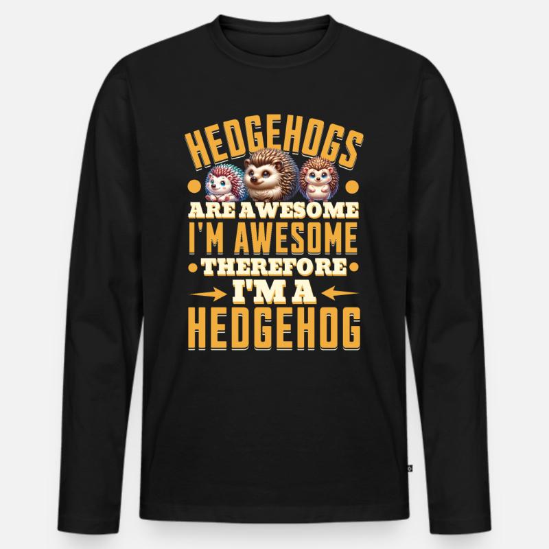 Igel - Männer Premium Bio Langarmshirt - Schwarz
