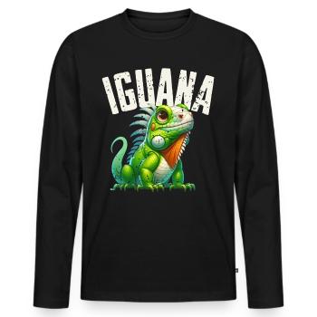 Iguana - Men's Premium Organic Long Sleeve Shirt - black - Front - Nico (187cm)