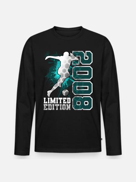 2008 Fußball Limited Edition Geburtstag - Männer Premium Bio Langarmshirt - Schwarz