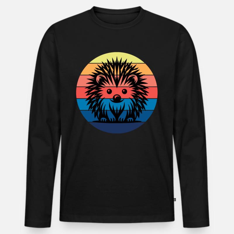 Igel - Männer Premium Bio Langarmshirt - Schwarz