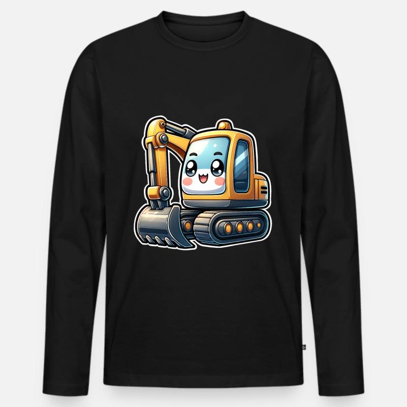 Bagger - Männer Premium Bio Langarmshirt - Schwarz