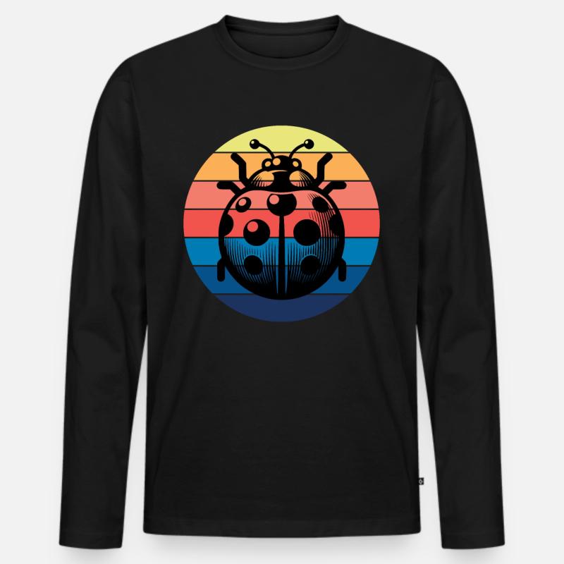 Marienkäfer - Männer Premium Bio Langarmshirt - Schwarz