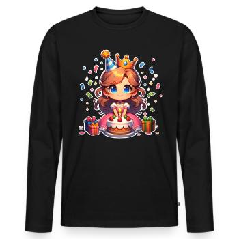 Princess Birthday Confetti - Men's Premium Organic Long Sleeve Shirt - black - Front - Nico (187cm)