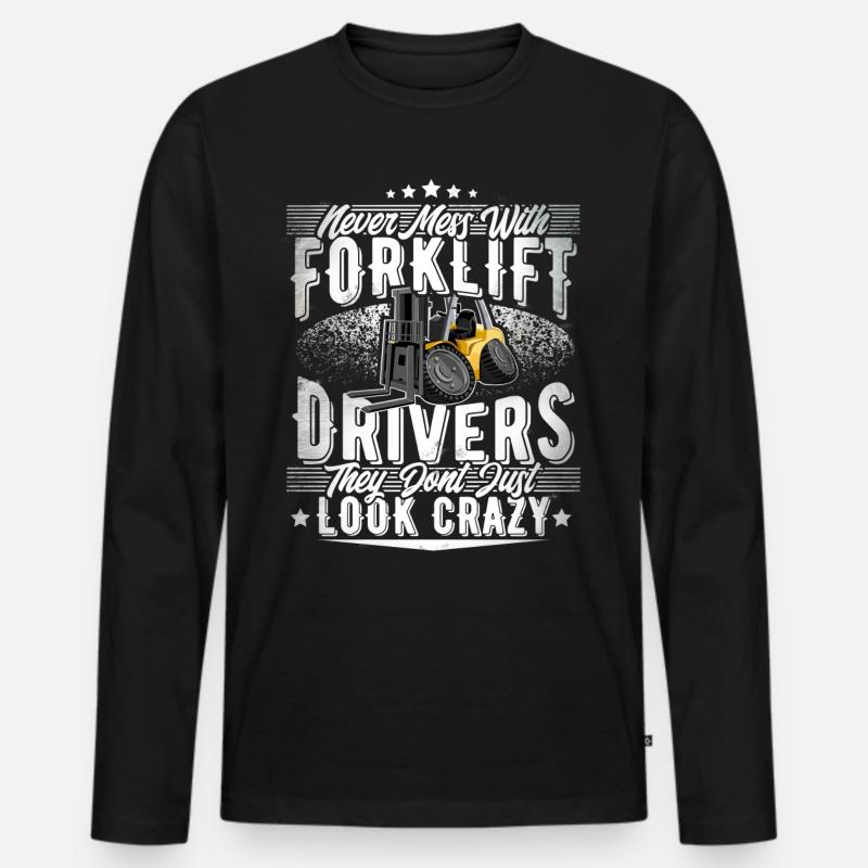 Staplerfahrer - Männer Premium Bio Langarmshirt - Schwarz