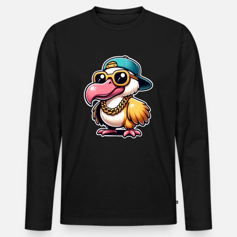 Dodo - Männer Premium Bio Langarmshirt - Schwarz