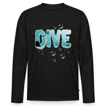 Taucher Tauchen - Männer Premium Bio Langarmshirt - Schwarz - Vorne - Nico (187cm)