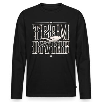 Taucher Tauchen - Männer Premium Bio Langarmshirt - Schwarz - Vorne - Nico (187cm)