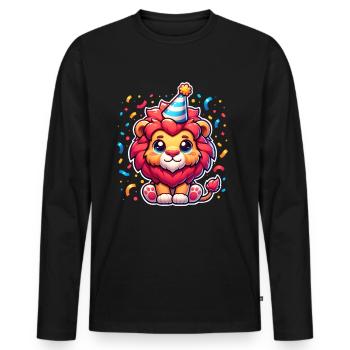 Confettis d’anniversaire Leo - T-shirt manches longues Premium bio Homme - noir - Devant - Nico (187cm)