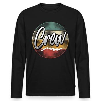 Crew - Männer Premium Bio Langarmshirt - Schwarz - Vorne - Nico (187cm)