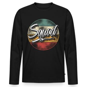 Squad - Männer Premium Bio Langarmshirt - Schwarz - Vorne - Nico (187cm)