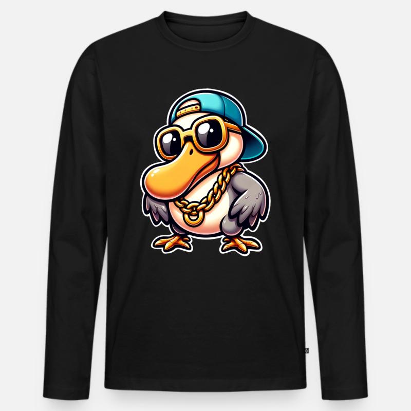 Dodo - Männer Premium Bio Langarmshirt - Schwarz