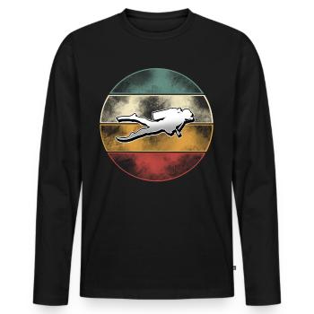 Taucher Tauchen - Männer Premium Bio Langarmshirt - Schwarz - Vorne - Nico (187cm)