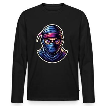 Ninja - Men's Premium Organic Long Sleeve Shirt - black - Front - Nico (187cm)