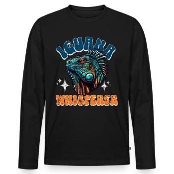 Iguana - Men's Premium Organic Long Sleeve Shirt - black - Front - Nico (187cm)
