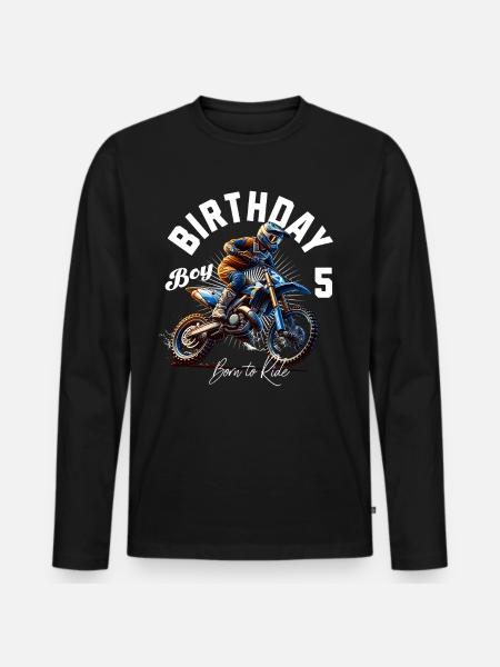 Motocross 5. Geburtstag - Männer Premium Bio Langarmshirt - Schwarz