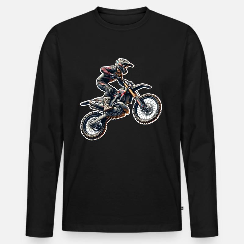 Motocross - Männer Premium Bio Langarmshirt - Schwarz
