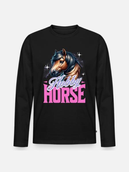 Cheval de loisir Steckenpferd - T-shirt manches longues Premium bio Homme - noir