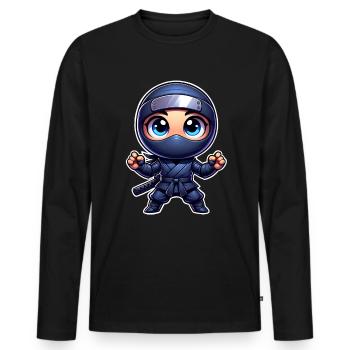 Ninja - Men's Premium Organic Long Sleeve Shirt - black - Front - Nico (187cm)