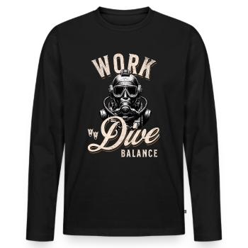 Tauchen Taucher - Männer Premium Bio Langarmshirt - Schwarz - Vorne - Nico (187cm)