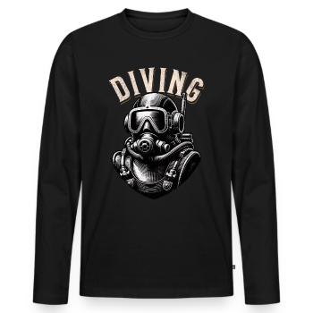 Tauchen Taucher - Männer Premium Bio Langarmshirt - Schwarz - Vorne - Nico (187cm)