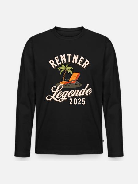 Rentner 2025 - Männer Premium Bio Langarmshirt - Schwarz