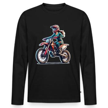Motocross Femmes Filles Fille - T-shirt manches longues Premium bio Homme - noir - Devant - Nico (187cm)