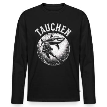 Tauchen Taucher - Männer Premium Bio Langarmshirt - Schwarz - Vorne - Nico (187cm)