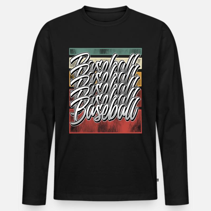 Baseball - Männer Premium Bio Langarmshirt - Schwarz