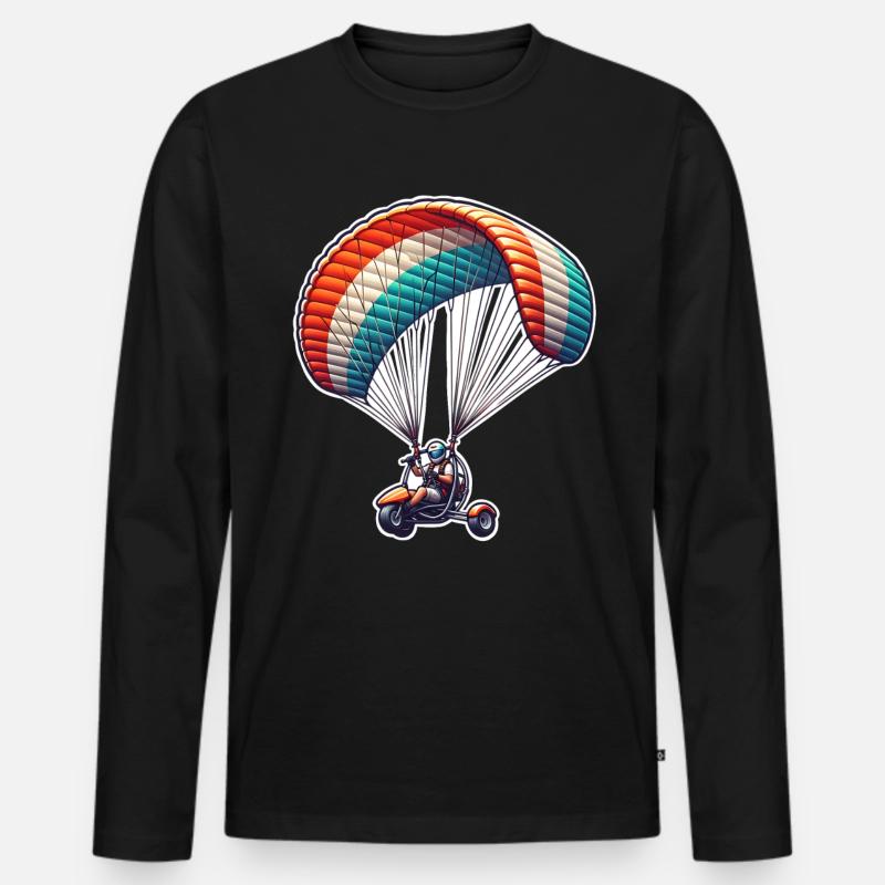 Motorschirm Paramotor - Männer Premium Bio Langarmshirt - Schwarz