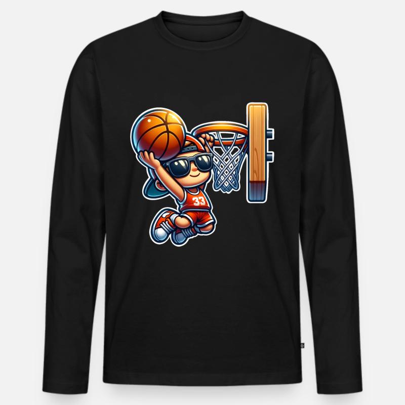 Basketball - Männer Premium Bio Langarmshirt - Schwarz