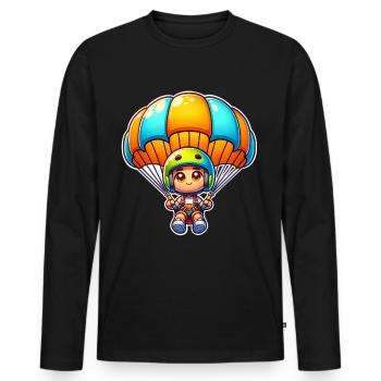 Fallschirm Skydiving - Männer Premium Bio Langarmshirt - Schwarz - Vorne - Nico (187cm)