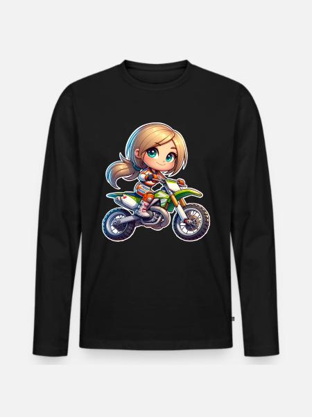 Motocross Women Girls Girl - Men's Premium Organic Long Sleeve Shirt - black