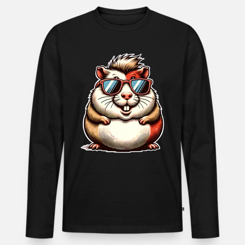Meerschweinchen - Männer Premium Bio Langarmshirt - Schwarz