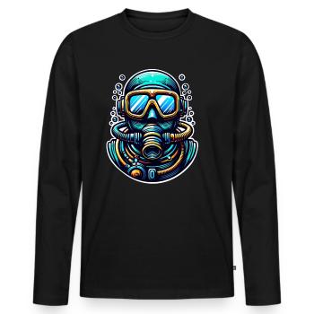 Tauchen Taucher - Männer Premium Bio Langarmshirt - Schwarz - Vorne - Nico (187cm)