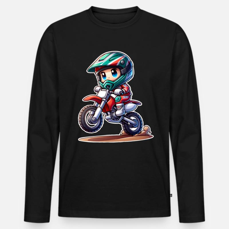 Motocross - Männer Premium Bio Langarmshirt - Schwarz