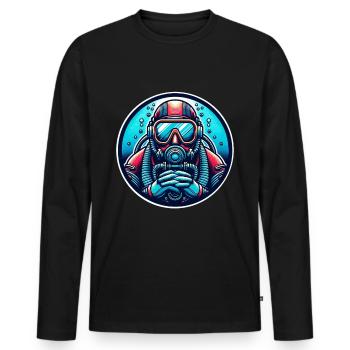 Tauchen Taucher - Männer Premium Bio Langarmshirt - Schwarz - Vorne - Nico (187cm)