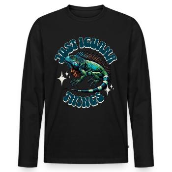Iguana - Men's Premium Organic Long Sleeve Shirt - black - Front - Nico (187cm)