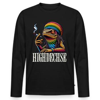 High Lizard - Men's Premium Organic Long Sleeve Shirt - black - Front - Nico (187cm)