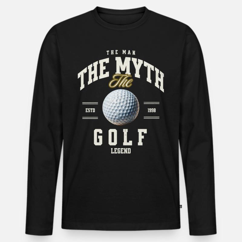 Golf - Männer Premium Bio Langarmshirt - Schwarz