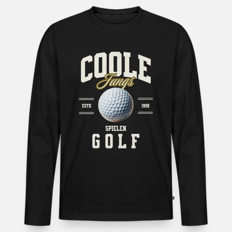 Golf - Männer Premium Bio Langarmshirt - Schwarz