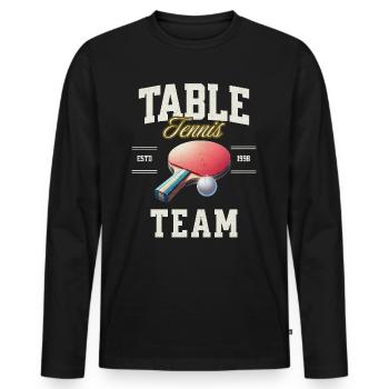 Table tennis - Men's Premium Organic Long Sleeve Shirt - black - Front - Nico (187cm)