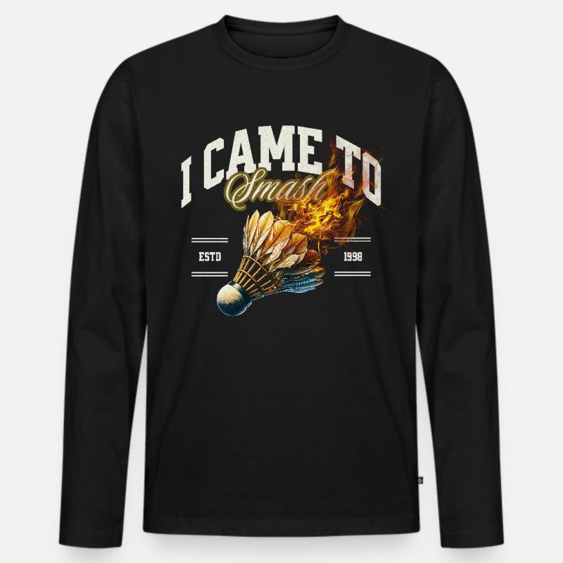 Badminton - Männer Premium Bio Langarmshirt - Schwarz