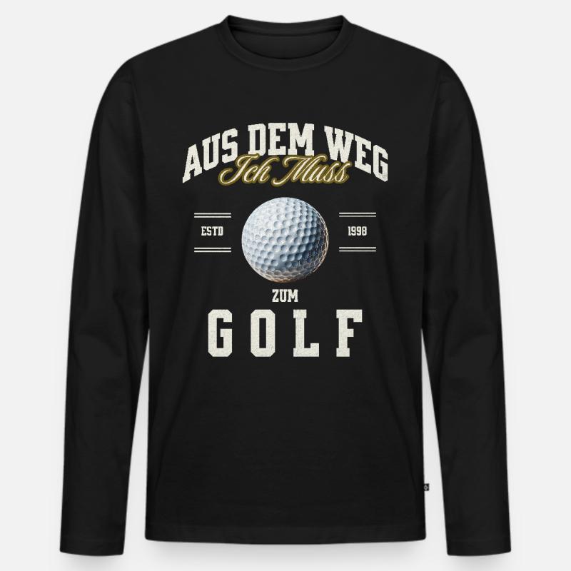 Golf - Männer Premium Bio Langarmshirt - Schwarz