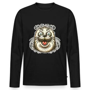 Seal seal - Men's Premium Organic Long Sleeve Shirt - black - Front - Nico (187cm)