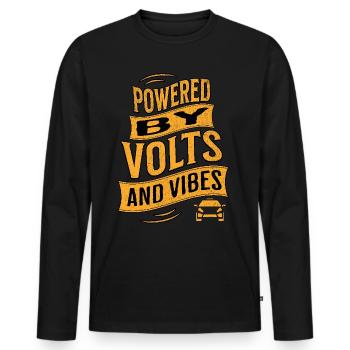 E-Auto Elektroauto - Männer Premium Bio Langarmshirt - Schwarz - Vorne - Nico (187cm)