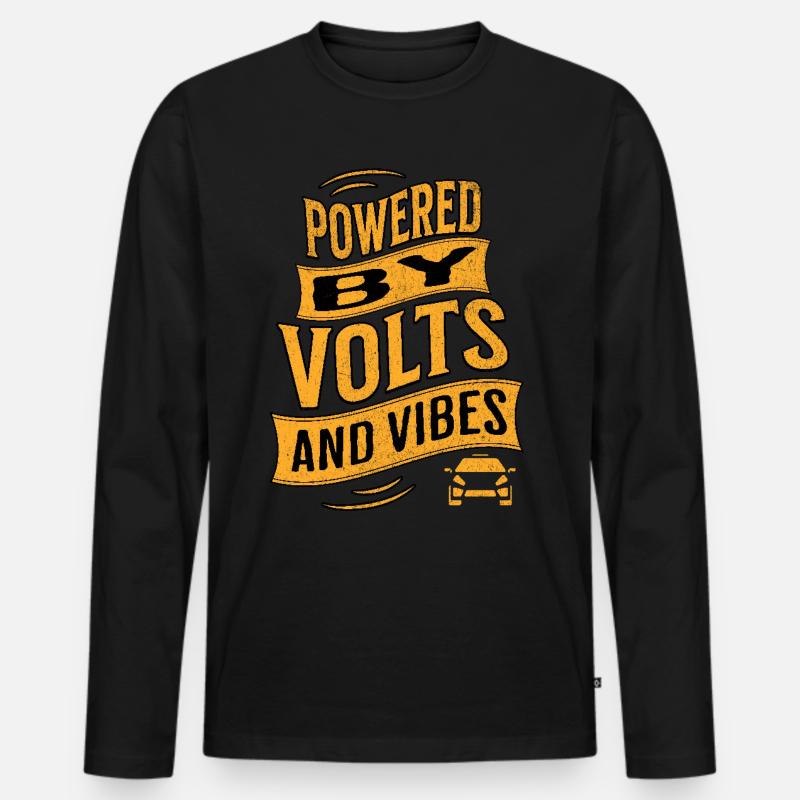 E-Auto Elektroauto - Männer Premium Bio Langarmshirt - Schwarz
