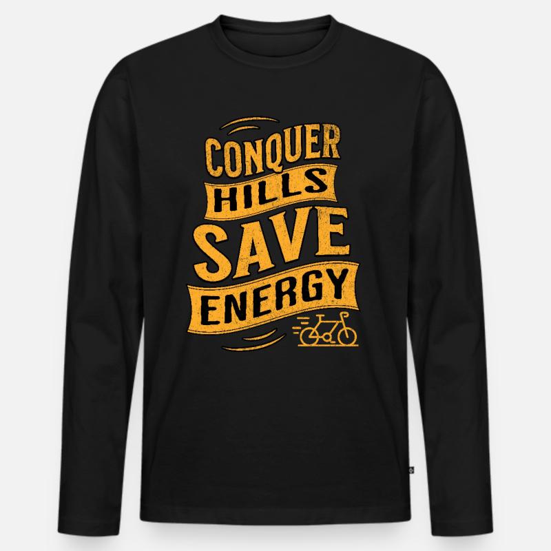 E-Bike E-Biker - Männer Premium Bio Langarmshirt - Schwarz