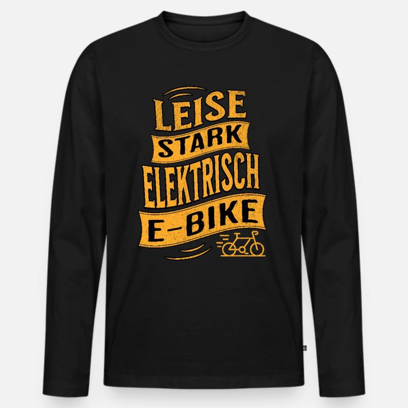 E-Bike E-Biker - Männer Premium Bio Langarmshirt - Schwarz