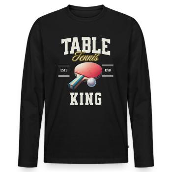 Table tennis - Men's Premium Organic Long Sleeve Shirt - black - Front - Nico (187cm)
