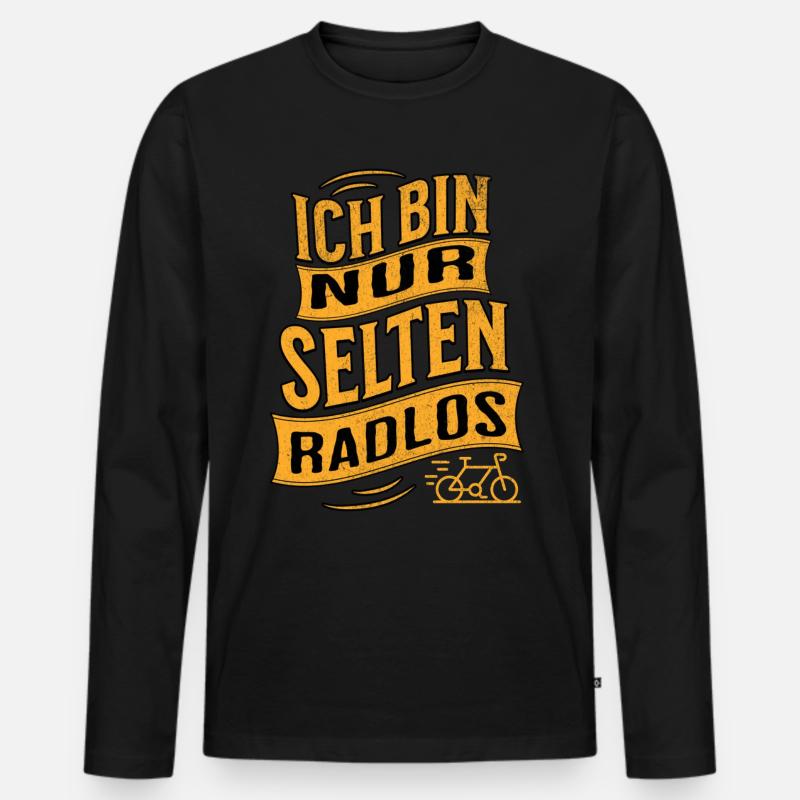 E-Bike E-Biker - Männer Premium Bio Langarmshirt - Schwarz